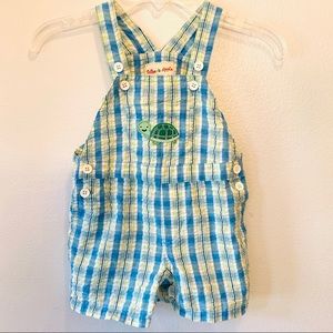 Baby Boy Seersucker Overalls SZ 18M